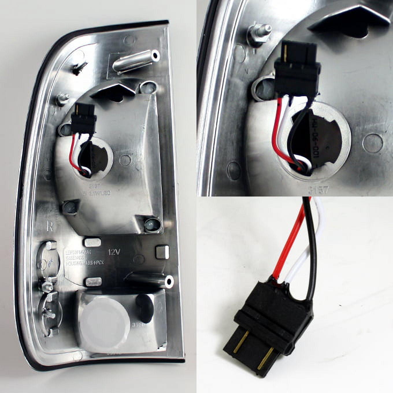 AKKON - For 97-03 Ford F150 F-150 Pickup Truck Styleside Model Red Clear LED Tail Lights Brake Lamps Pair Pair