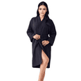 thumbnail image 2 of Elegani Robes and Towels, Women's Waffle Black Long Premium Cotton Blend Bathrobe (Small), 2 of 5