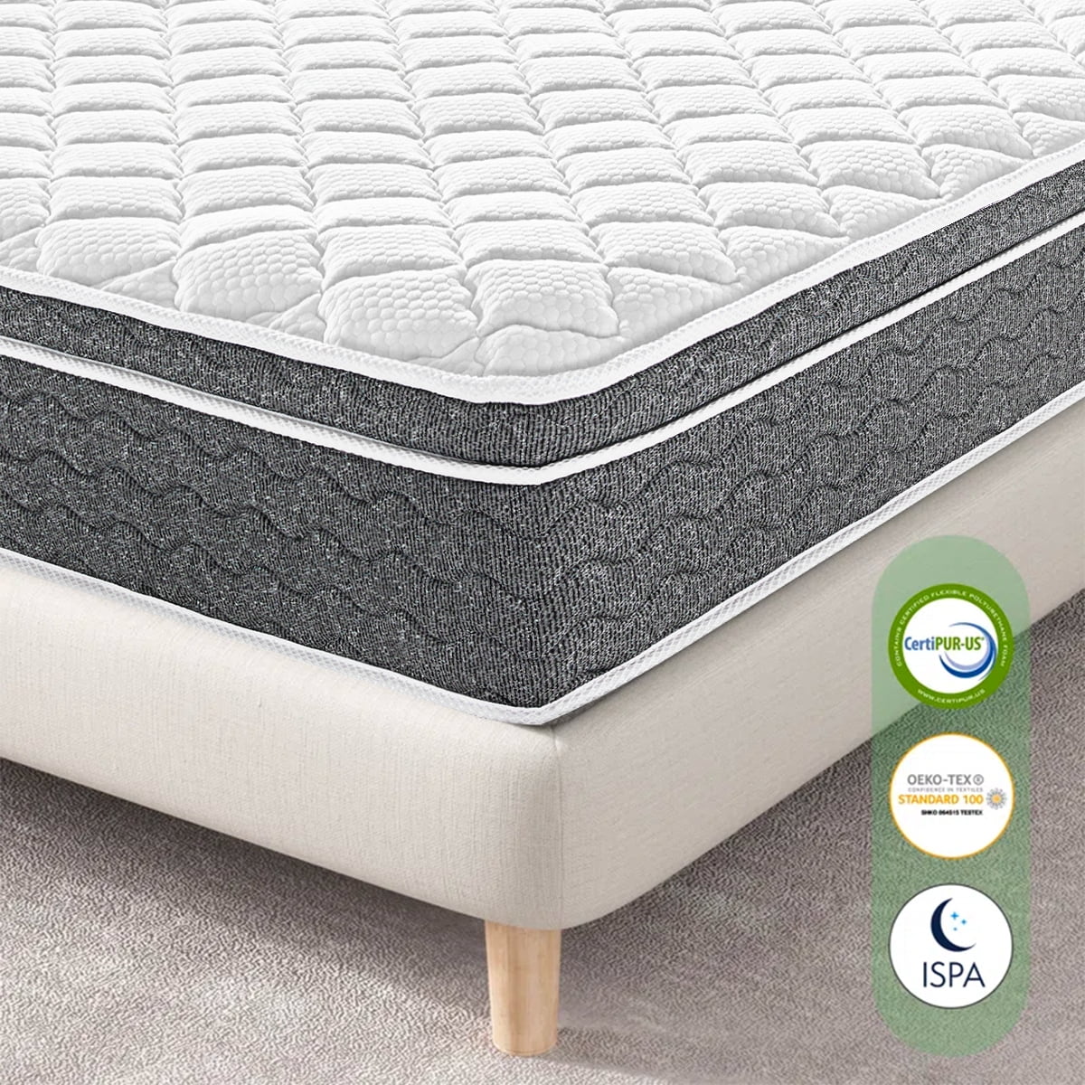 14 inch KIng Mattress[New Version], Cooling Gel Memory Foam Hybrid Mattress in a box,Medium