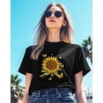 thumbnail image 3 of Watercolor Sunflower Womens Tshirt Graphic Tees Cotton Crew Neck T-Shirts, Casual Short Sleeve Shirts for Women Teen Girl Country Butterfly, 3 of 3