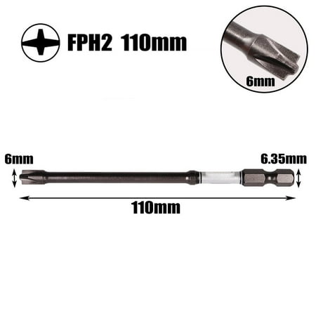

65-110Mm Magnetic Special Slotted Cross Screwdriver Bit For Electrician Fph2 6Mm