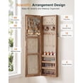 thumbnail image 4 of Skyhill Jewelry Cabinet,40in Jewelry Armoire Organizer,Mirror without borders,Door or Wall Mounted（Wood color）, 4 of 9