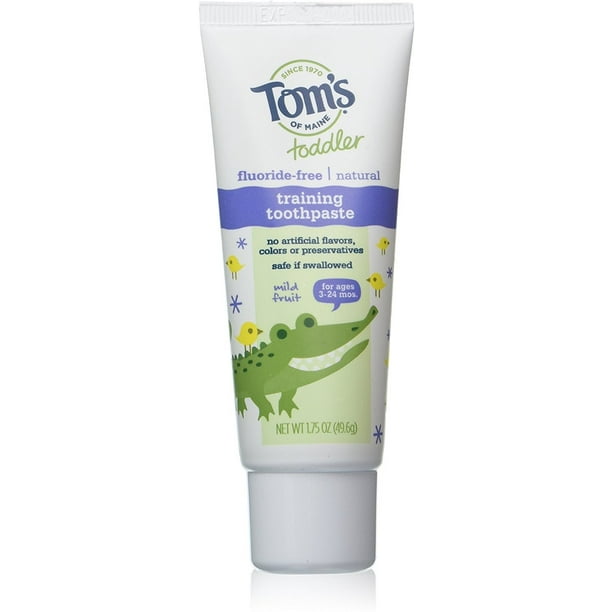 Tom's of Maine Toddler Fluoride Free Training Toothpaste, Mild Fruit 1.