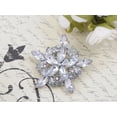 thumbnail image 2 of ALILANG Almond Clear Rhinestone Crystal Rhinestone Flower Snowflake Winter Brooch Pin, 2 of 4
