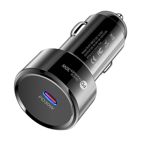 Kieccall PD 30W Type C Fast Charging Car Charger Portable Multi Port Vehicle Power Adapter For Cell Phones Gift