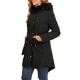 thumbnail image 4 of INSPIRE CHIC Juniors Hooded Vegan Down Faux Fur Mid Length Parka Jacket, 4 of 6