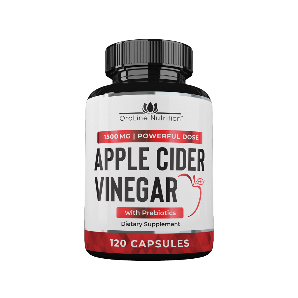 Organic Apple Cider Vinegar Capsules (120 Capsules 1500 mg) with Prebiotics Apple Cider