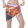thumbnail image 3 of Bingfone Oil Paintings of Elephants Women's Sarong Swimsuit Cover Ups Bathing Suit Coverups Chiffon Beach Wrap Skirts, 3 of 7