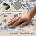thumbnail image 6 of ODIKA 4'x6' Blue Botanical Cream And Tufted Washable Area Rug Intricate Floral Motifs With Birds Butterflies Classic Non-Slip, Chair-Friendly, Flatwoven for Home Office, Under Desk, 6 of 7