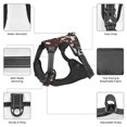 thumbnail image 4 of No Pull Dog Harness For Medium Dogs Easy Walk Dog Vest Adjustable Collars Harnesses & Leashes Set Breathable Oxford Outdoor Walking Safety Reflective Strip Cow Textured Print Brown, 4 of 9