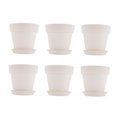 thumbnail image 4 of UPGRATOR 6Set White Plastic Flower Pots with Tray for Patio Garden Planter, 4 of 8
