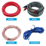 4 Gauge Car Audio Wiring Kit, 2300W Amplifier Install Cable Set with ANL Fuse, RCA & Speaker Wires, Complete for Subwoofer & Amp Systems