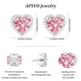 thumbnail image 6 of APSVO 18K White Gold Plated Love Heart Stud Earrings for Women with S925 Silver Post October Birthstone Earrings with Pink Tourmaline Birthday Christmas Jewelry Gifts Teen Girls Stocking Stuffers Kid, 6 of 8