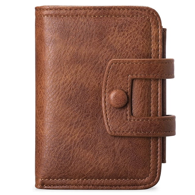 Monedero pequeño de piel para mujer Monedero pequeño con cremallera para mujer Tarjetero con compartimento para monedas y protección RFID