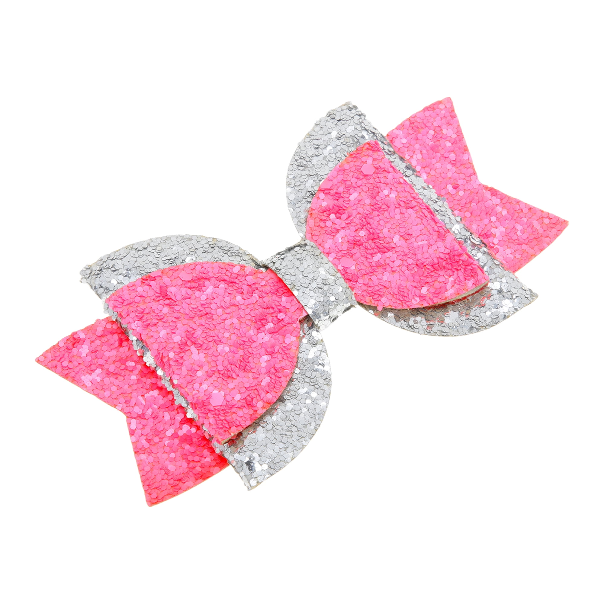 Unique Bargains 1Pc Shiny Bow Home Decoration Drinkware Accessory Pink Silver Tone