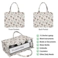 thumbnail image 2 of Large Capacity Tote Bag,Beige Highland Cow Flower Wreath Pattern Handbag Fashion Luxury Tote Bag,15.7"x13"x 5.1" Inches,Laptop Compatible, 2 of 6
