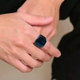 thumbnail image 3 of Ancient Silver/Black/Gold/Blue Big Square Band Men's Stainless Steel Ring Sz7-12, 3 of 9