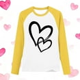 thumbnail image 5 of ZQUUVOU Kids Reglan Long Sleeve Shirts Heart Print Crewneck Pullover Top Casual Base Layer Shirt for Big Kids Yellow, 5 of 5