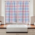 thumbnail image 2 of Ambesonne Pastel Kitchen Curtains, Vintage Plaid Pattern, 55"x45", Fuchsia Salmon Pale Blue, 2 of 3