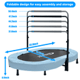 thumbnail image 5 of 56" Foldable Kids Trampoline with Adjustable Handle, Double Toddler Trampolines Indoor/Outdoor, Weight Capacity 220 LBS, 5 of 7