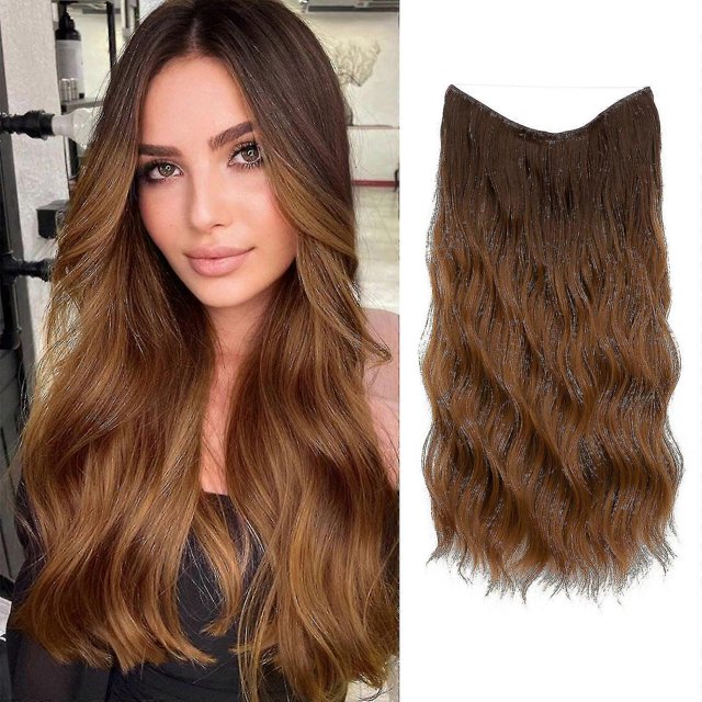 Hair Extensions Invisible Wire Wavy Curly Long Synthetic Hairpieces For Women Adjustable Headband