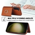 thumbnail image 2 of ELEHOLD Case for Samsung Galaxy S23 Plus,Business PU Leather Stand Case with Card Holder & Ring Holder,Brown, 2 of 7