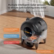 REDSASA Self Cleaning Cat Litter Box, Litter Box, 69L + 10L Automatic Litter Box for Cats, App-Controlled with Safety Sensors, Removable Washable Cat Toilet with 1 Rolls Garbage Bags