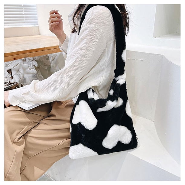 Bolsos Bolsa de Axila con Un Hombro con Estampado Vintage para Niñas de Negro Colcomx Bolso de mujer
