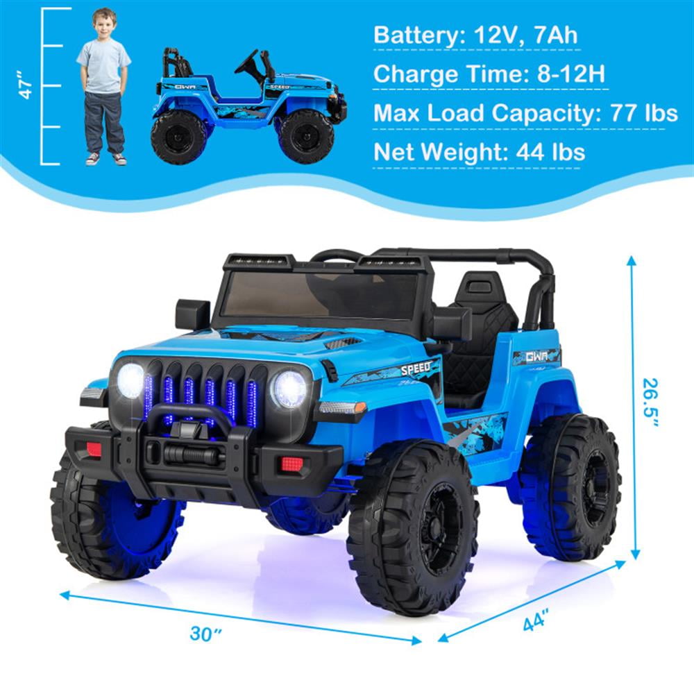 CIPACHO 12V Kids Ride-on Jeep Car with 2.4 G Remote Control, Kids Toys, Gift for Boys Girls-Blue
