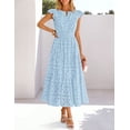 thumbnail image 3 of Merokeety Womens Summer Dresses Lace Eyelet Boho Flowy Maxi Beach Vacation Dress Blue xl, 3 of 5