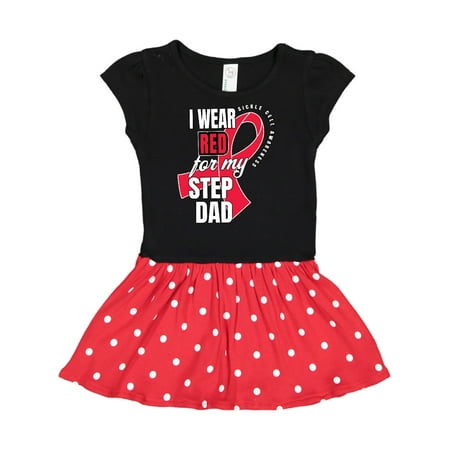 

Inktastic Sickle Cell Awareness I Wear Red For My Step Dad Gift Toddler Girl Dress