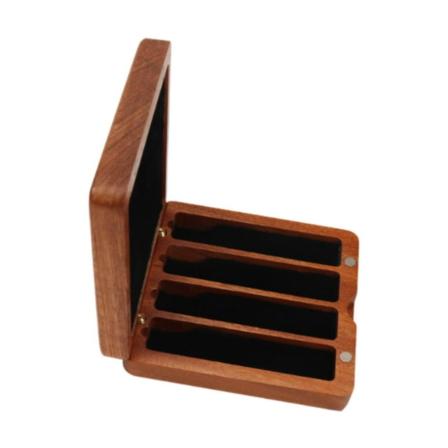 Bunblic Clarinet Reeds Box Carrying Case Wind Instrument Accessories Wear Resistant Wooden Reeds Case for Home Travel Outdoor Concert