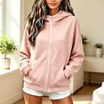 thumbnail image 4 of ITSAME Girls Full Zip Hoodie (5-16) Long Sleeve Solid Color Casual Comfort Hooded Sweatshirt with Pockets Size 9, 4 of 8