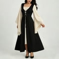 thumbnail image 5 of Womens Renaissance Costume Dress Medieval Pirate Peasant Corset Dresses Bell Sleeve A-Line Maxi Dresses, 5 of 7