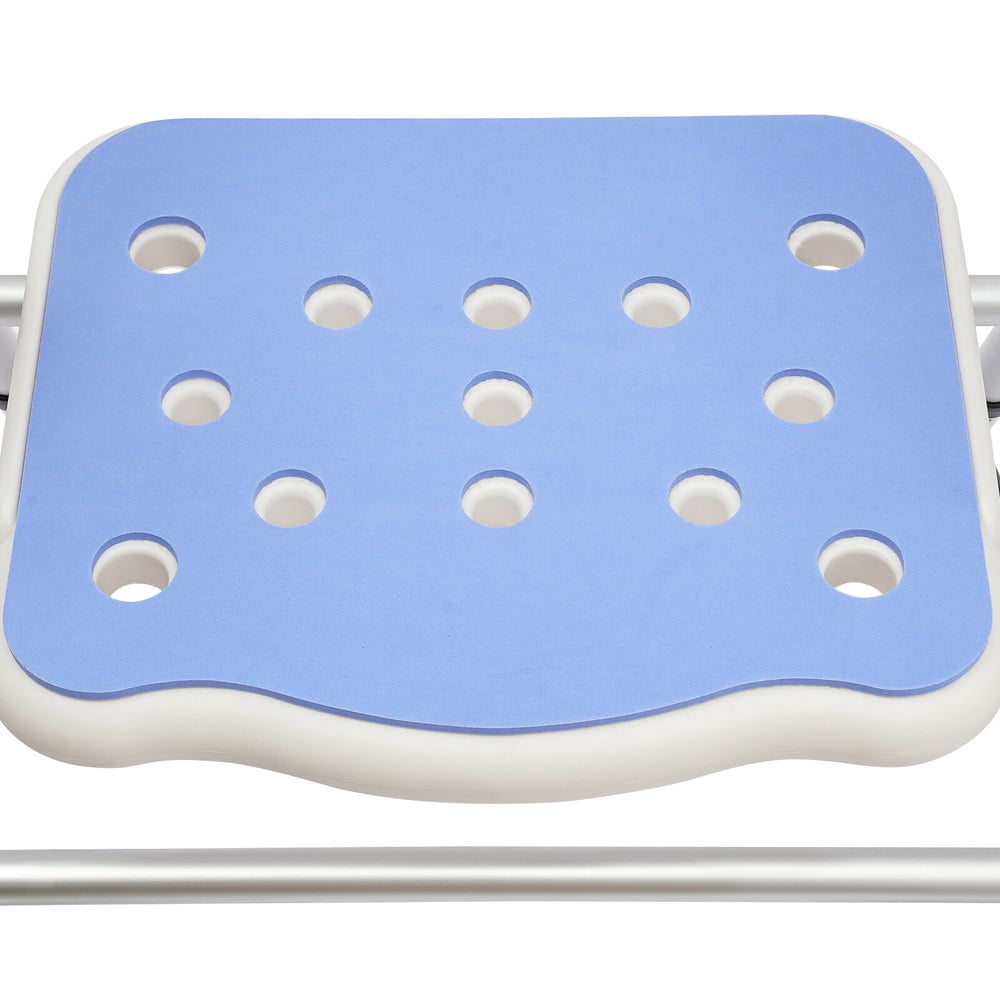 330lbs Folding Shower Chair Aluminum Alloy Adjustable Bath Seat with Back & Arms