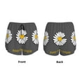 thumbnail image 3 of Pofeuu Keep Life Simple Daisy Flower Print Women's Athletic Shorts Running Workout Shorts Tummy Control Quick Dry Gym Shorts with Pockets Double layer sports shorts-Medium, 3 of 7