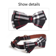 thumbnail image 3 of Bow tie Dog collar strap Set Classic checked adjustable dog collar strap removable bow tie, 3 of 5