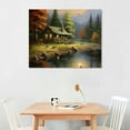 thumbnail image 2 of JRXY  Canvas Painting - Village Prints Pictures Farmhouse Mountain Lake Nature Wall Art for Living Room Bedroom Decor 20x16in, 2 of 4