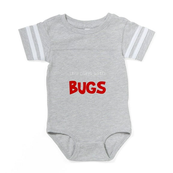 CafePress - FIN Still Plays Bugs - Cute Infant Baby Football Bodysuit