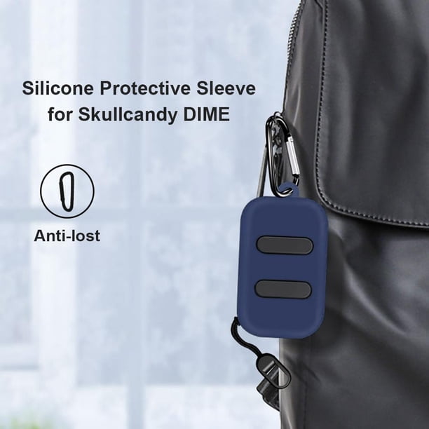 Funda de silicona para funda protectora Skullcandy Dime con mosquetón (azul oscuro) Likrtyny Para estrenar