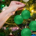 thumbnail image 3 of Adornos navideños de 15 cm (6 pulgadas) - Bolas de purpurina irrompibles para árbol/corona, paquete a granel de bolas colgantes de plástico, decoración navideña para fiestas y hogar (verde), 3 of 4