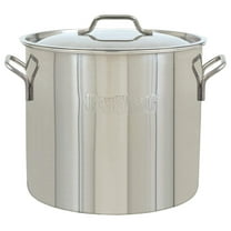 1440 40-qt Stainless Stockpot Features Heavy Duty Welded Handles for Secure Handling Domed Lid Perfect For Large Batch Cooking of Soups Stews Chili and Gumbo