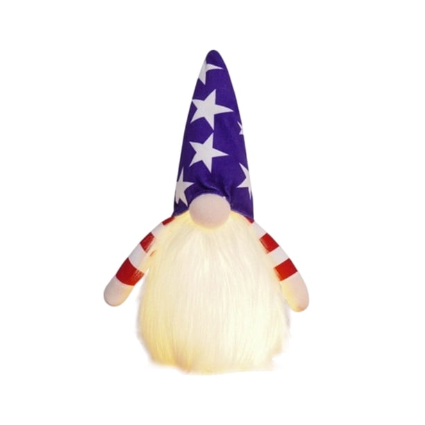 Muñeco gnomo peludo brillante de Rodolfo, sin rostro, para conmemorar el Día de la Independencia.
