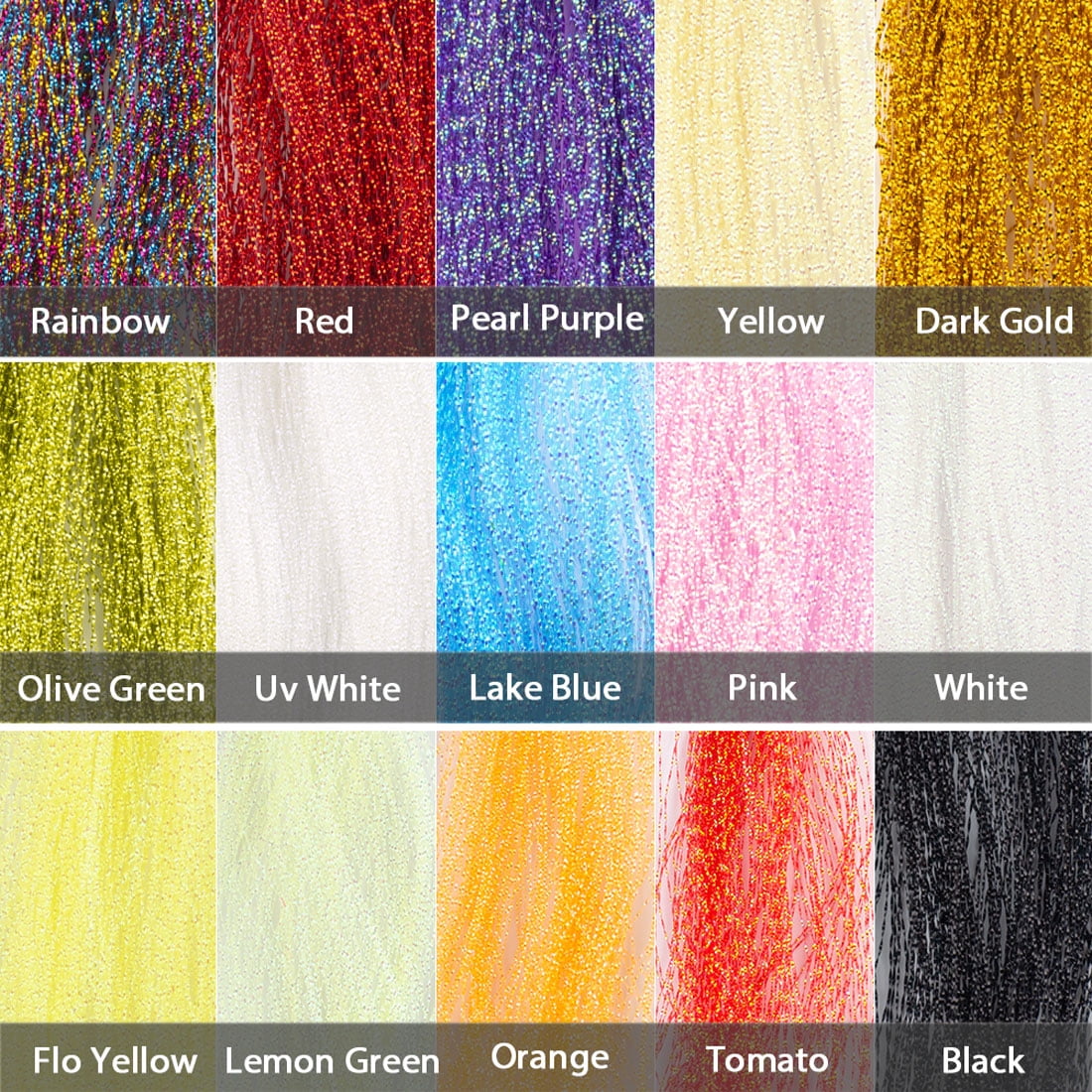 HERCULES 30 Packs Fly Tying Materials, Fly Fishing Line, Spiral Multi-Color Fly Fishing Crystal Flash Flashabou Tinsel for Making Fly Fishing Lure Flies