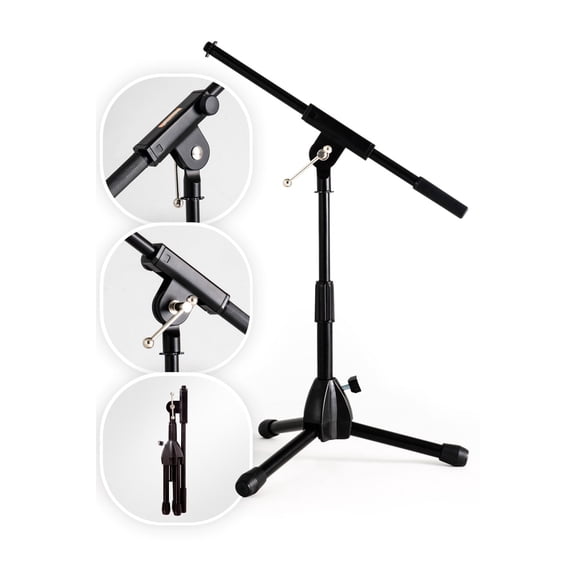 Stage Rocker Powered by Hamilton SR610121B Lo-Profile Mic Boom Stand - Black