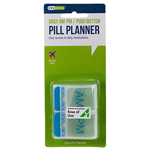 Ezy Dose 1 Day AM/PM Push Button Pill Reminder; Packaging May Vary
