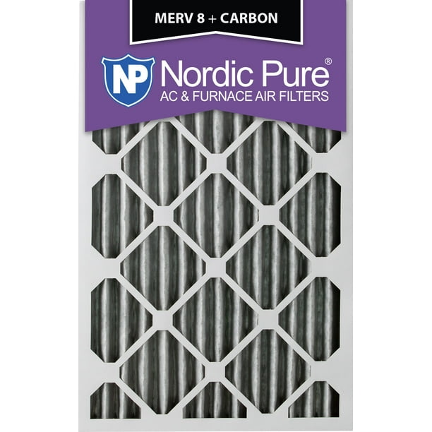 20x25x2 Pleated MERV 8 Plus Carbon AC Furnace Air Filters Qty 12