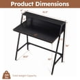 thumbnail image 6 of 31.5" 2 Tier Small Computer Desk PC Laptop Table, Computer Study Writing Workstation for Home Office, Black, 6 of 9