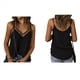 thumbnail image 3 of Camiseta Sin Mangas para Mujer, Cuello en V, Elegante, Holgada, de Verano, con Tirantes Finos, Color Negro, Talla M, 3 of 10
