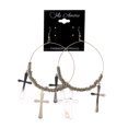 thumbnail image 2 of Cross Dangle-Earrings Silver-Tone Color #LQE1982, 2 of 2